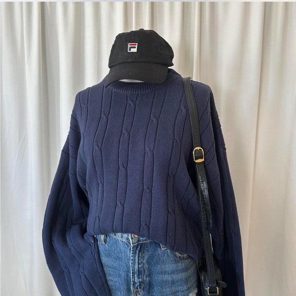 Lord & Taylor Other - Navy Lord & Taylor Cotton cable knit fisherman’s sweater.